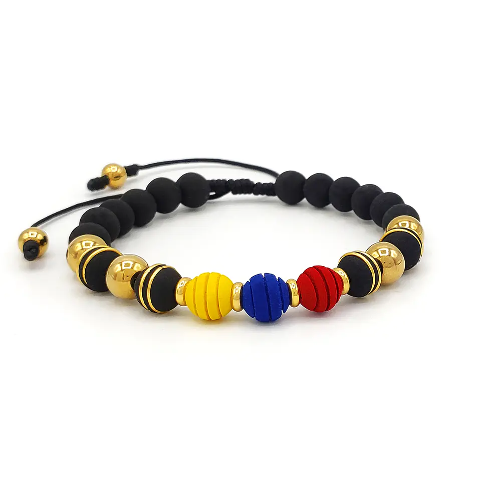 Pulsera Colombia Tricolor con Neopreno y Acero 4