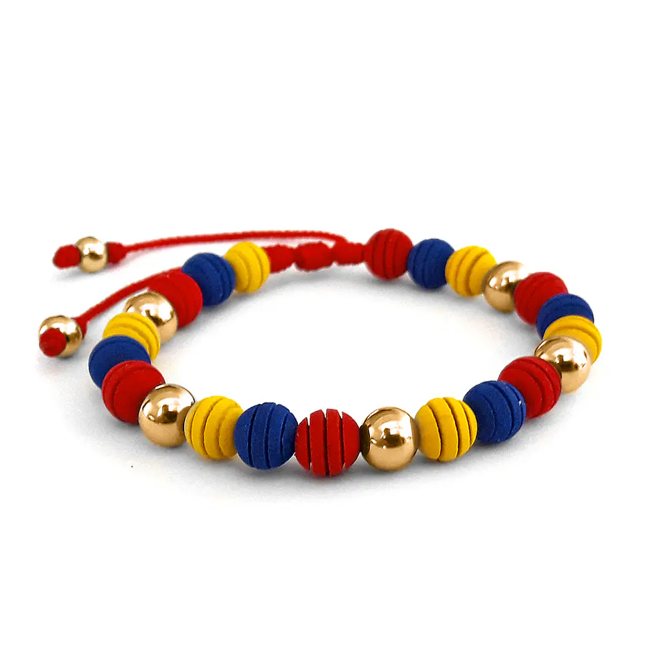 Pulsera Colombia Tricolor con Neopreno y Acero 5