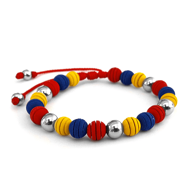 Pulsera con Neopreno Tricolor Colombia Acero 2