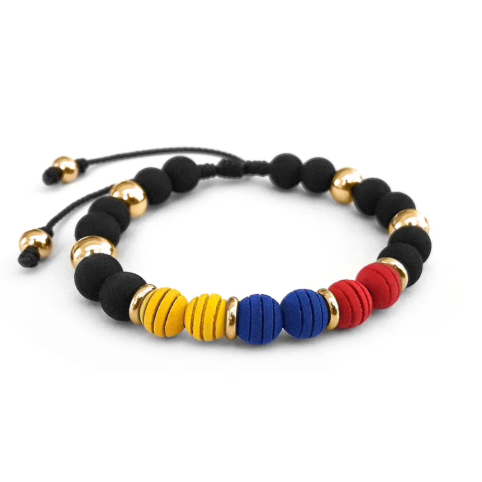 Pulsera Colombia Tricolor con Neopreno y Acero 7