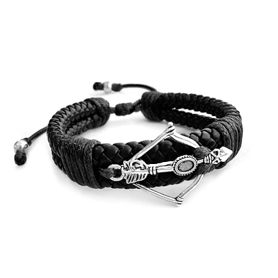 Pulsera con Cuero trenzado Arco y Flecha Cupido