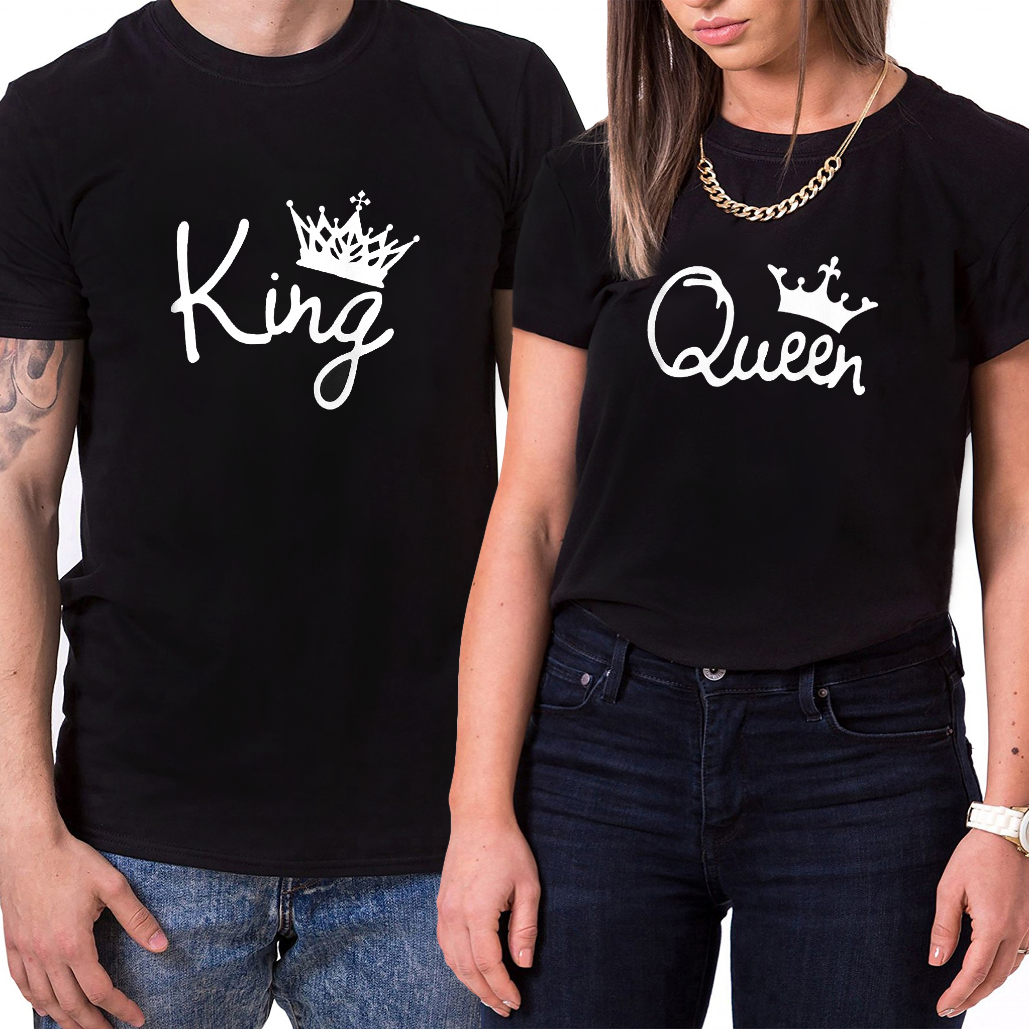 Camisetas King and Queen para Parejas