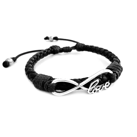 Pulsera Infinito Love con Cuero Trenzado 