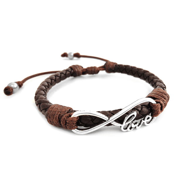 Pulsera Infinito Love Cuero Trenzado  2