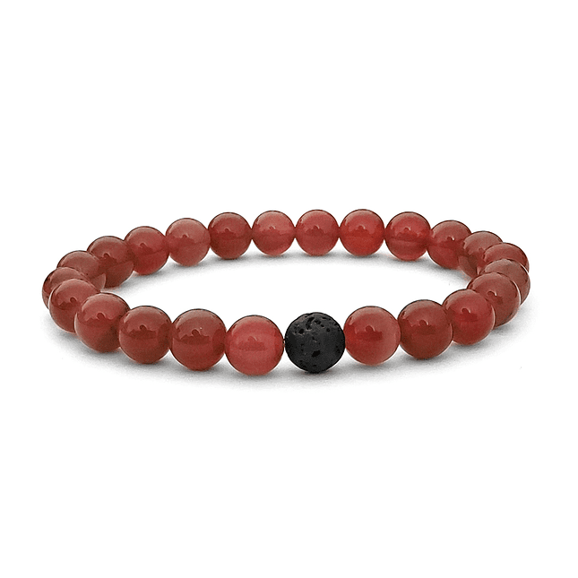 Pulsera con Piedra Cornalina y Volcánica 1