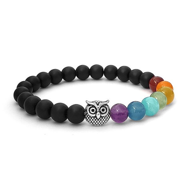 Pulsera 7 Chakras Búho Ónix Mate 1
