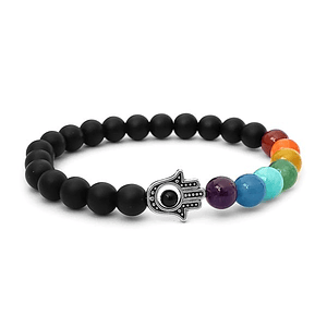 Pulsera 7 Chakras Mano de Fátima Hamsa Jamsa