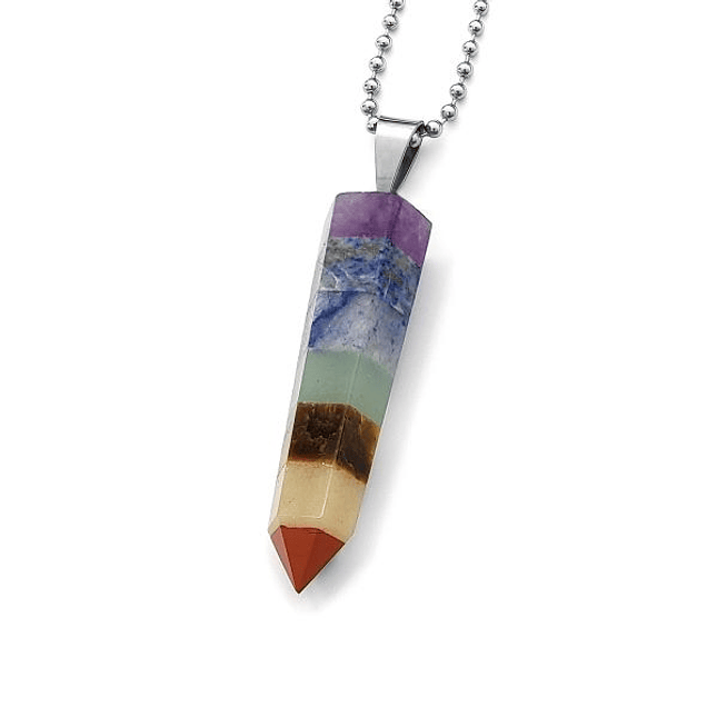 Cadena con Pendulo Piedras 7 Chakras 1