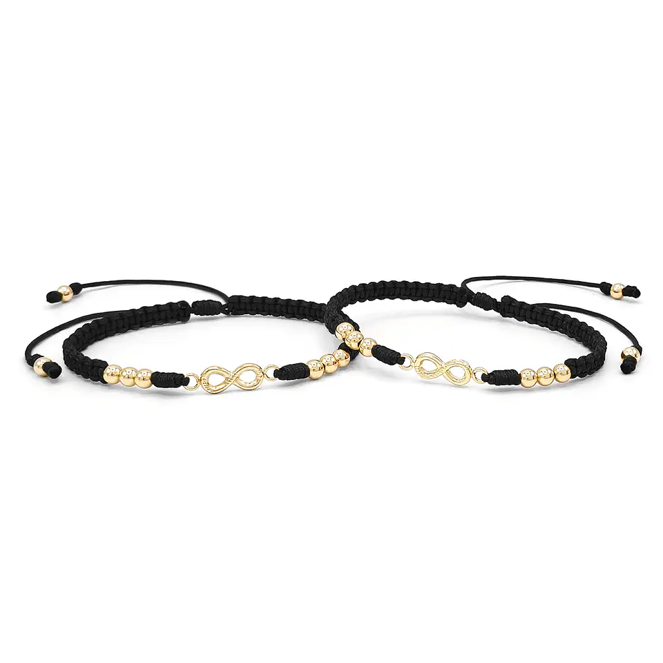 Pulseras para Pareja Infinito Oro Laminado 18k 2
