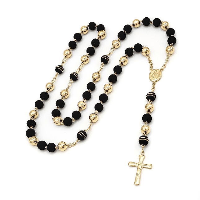 Rosario Camándula Neopreno Oro Laminado 18k 1