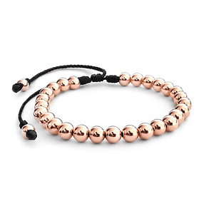 Pulsera Oro Laminado 18k Rosado Balines 6mm