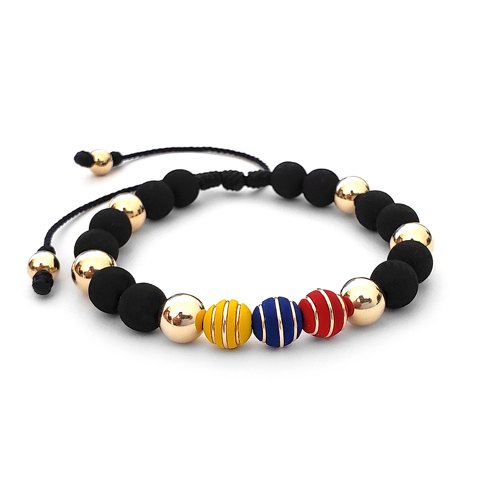 Pulsera Colombia Neopreno Oro Laminado 18K