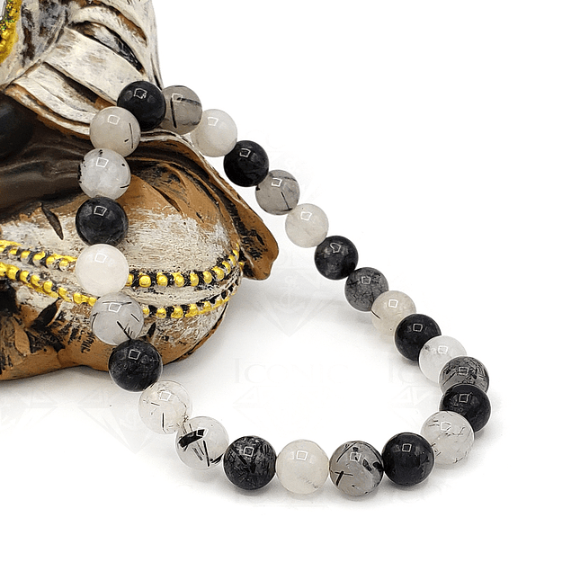 Pulsera con Piedra Cuarzo Turmalinado 8mm 3
