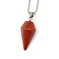 Collar Péndulo Piedra Jaspe Rojo con Cadena de Acero - Miniatura 1