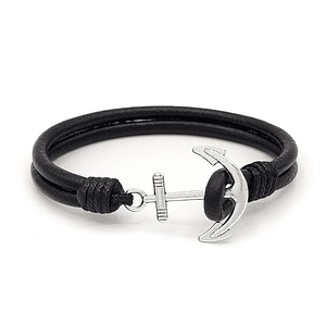 Pulsera con Cuero Natural y Ancla