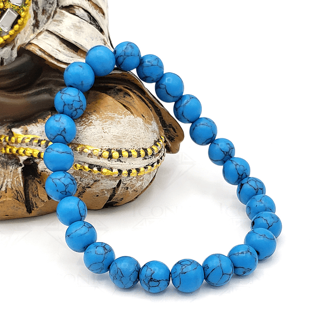 Pulsera Piedra Fósil Turquesa 8mm 1