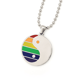 Cadena Yin Yang Arcoiris LGBTI Acero