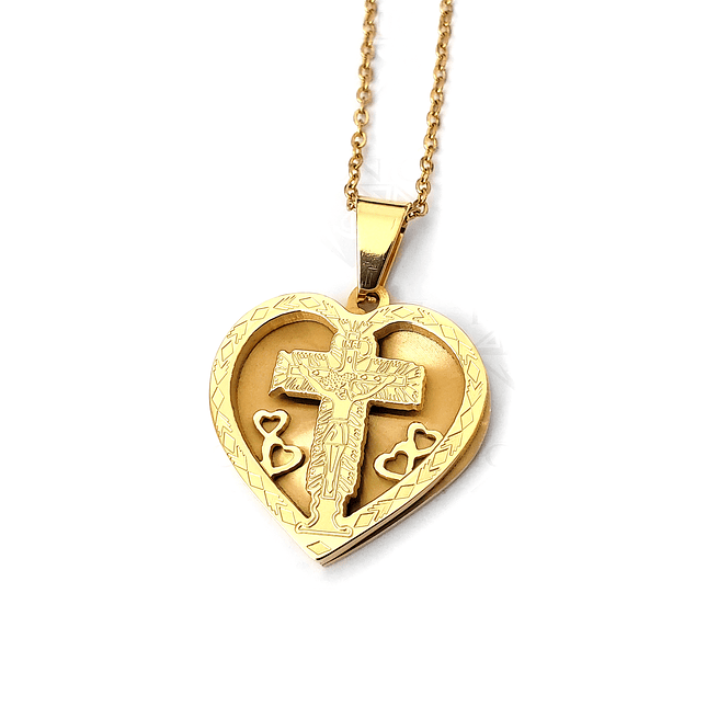 Cadena Acero Corazón Cristo 1