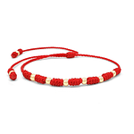 Pulsera 7 Nudos Hilo Rojo Protección Buena Suerte Oro Laminado