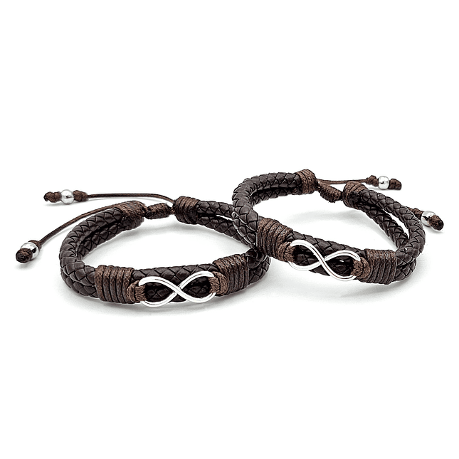 Pulseras Infinitos para Parejas Cuero Trenzado 2
