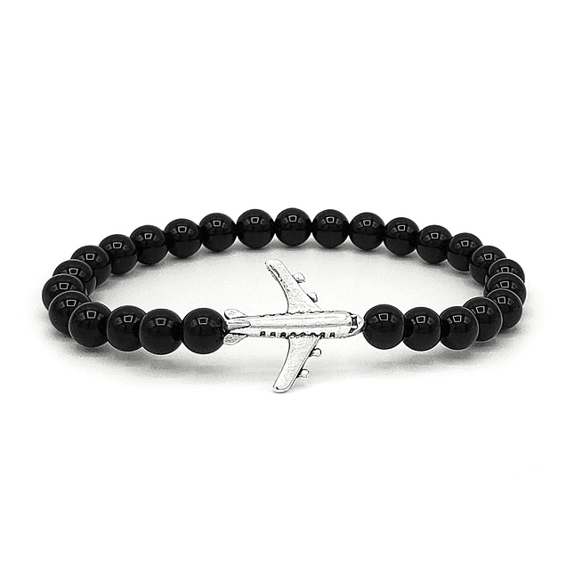 Pulsera Avión con Piedra Ónix Brillante 1