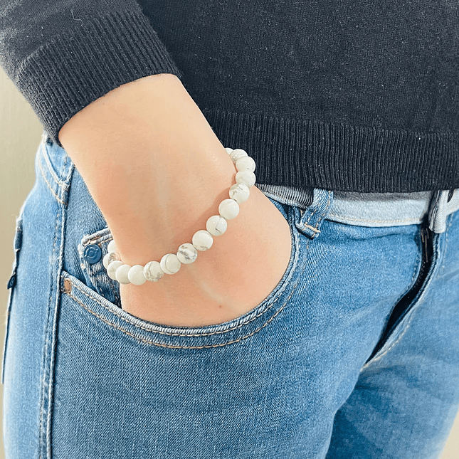 Pulsera Piedra Howlita 8mm 2