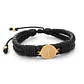 Pulsera Santa Cruz Cuero Trenzado Acero - Miniatura 1