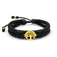 Pulsera Árbol de Vida Cuero Trenzado Acero - Miniatura 1