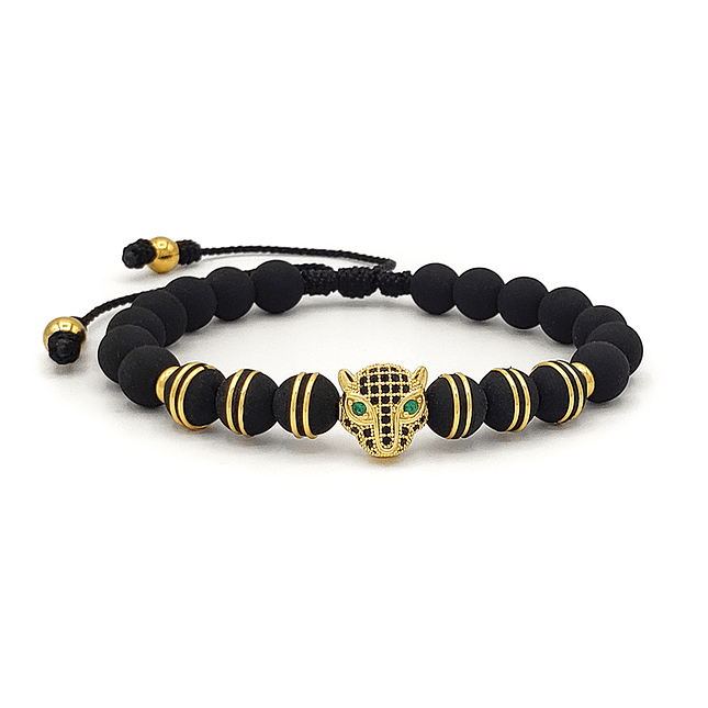 Pulsera Hombre Leopardo Neopreno Acero 1