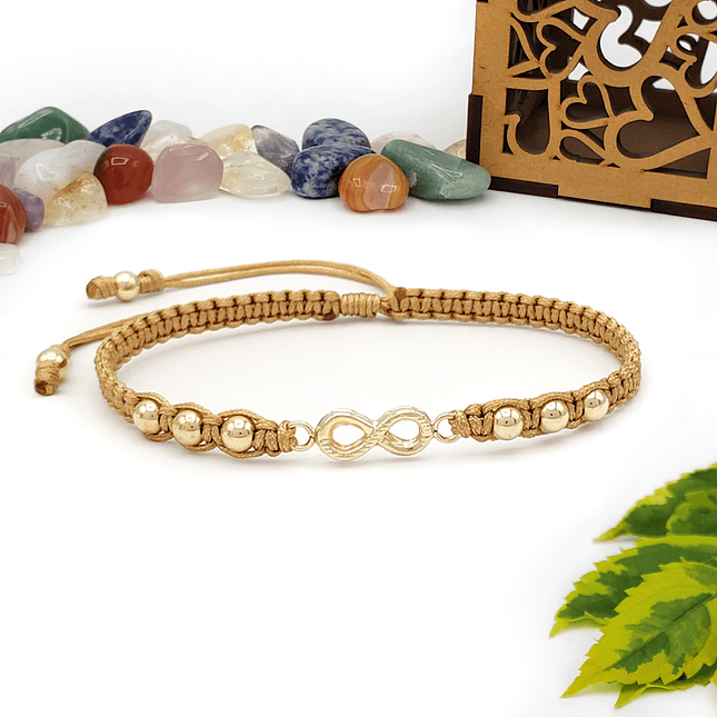 Pulsera Infinito Tejida Oro Laminado 18k 10