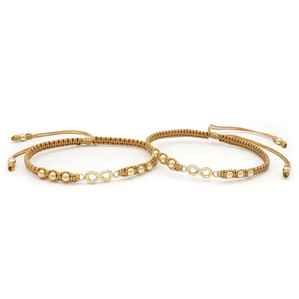 Pulseras para Pareja Infinito Oro Laminado 18k 3