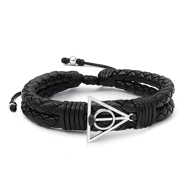 Pulsera Reliquias de la Muerte Cuero Trenzado 1