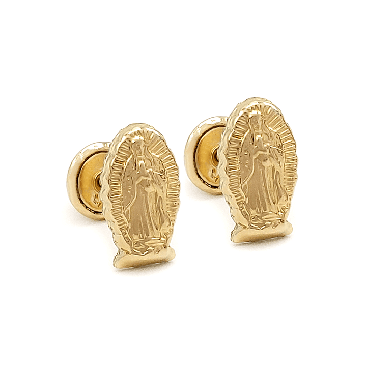 Topos Aretes Virgen Guadalupe Oro Laminado 18k 1