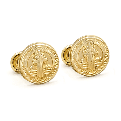 Topos Aretes San Benito Oro Laminado 18k