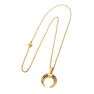 Cadena Acero con Luna Colores