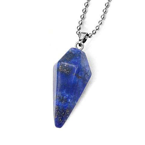 Collar Péndulo Piedra Lapislázuli con Cadena Acero