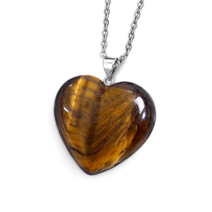 Cadena Corazón Piedra Ojo de Tigre