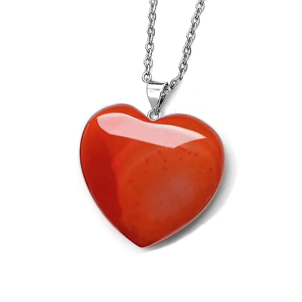 Cadena Corazón Piedra Cornalina 1