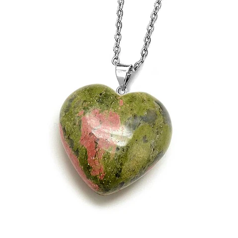 Cadena Corazón Piedra Unakita
