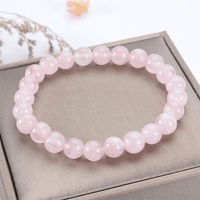 Pulsera Piedra Cuarzo Rosado 8mm