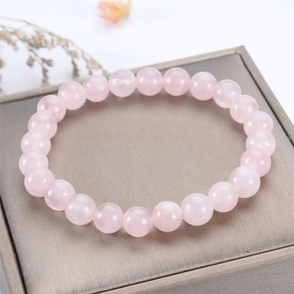 Pulsera Piedra Cuarzo Rosado 8mm 2
