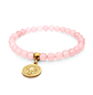 Pulsera con Piedra Cuarzo Rosado y San Benito Acero - Miniatura 1