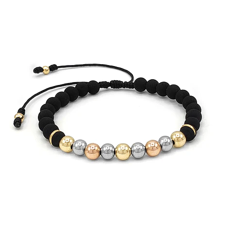 Pulsera Neopreno Oro Laminado 18k Plata 925