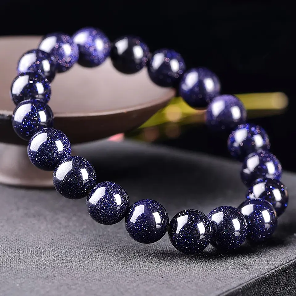 Pulsera con Piedra Lluvia de Plata de 8mm 3