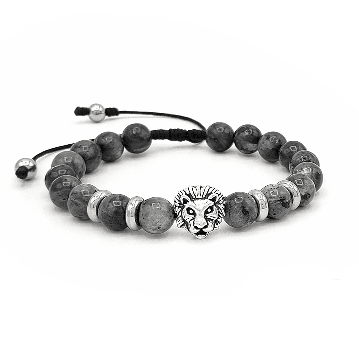 Pulsera con Piedra Espectrolita y León