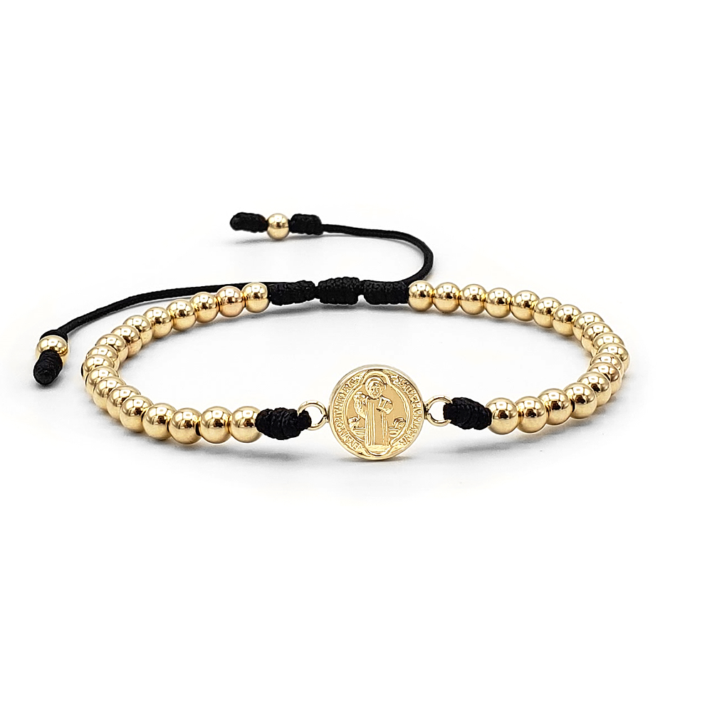 Pulsera San Benito Oro Laminado 18k