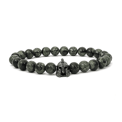 Pulsera Piedra Jaspe Kambaba Casco Espartano