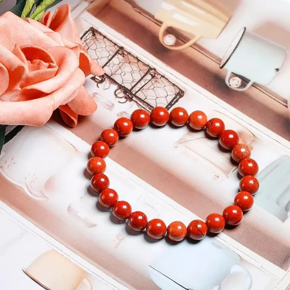 Pulsera Piedra Natural Jaspe Rojo 8mm 3