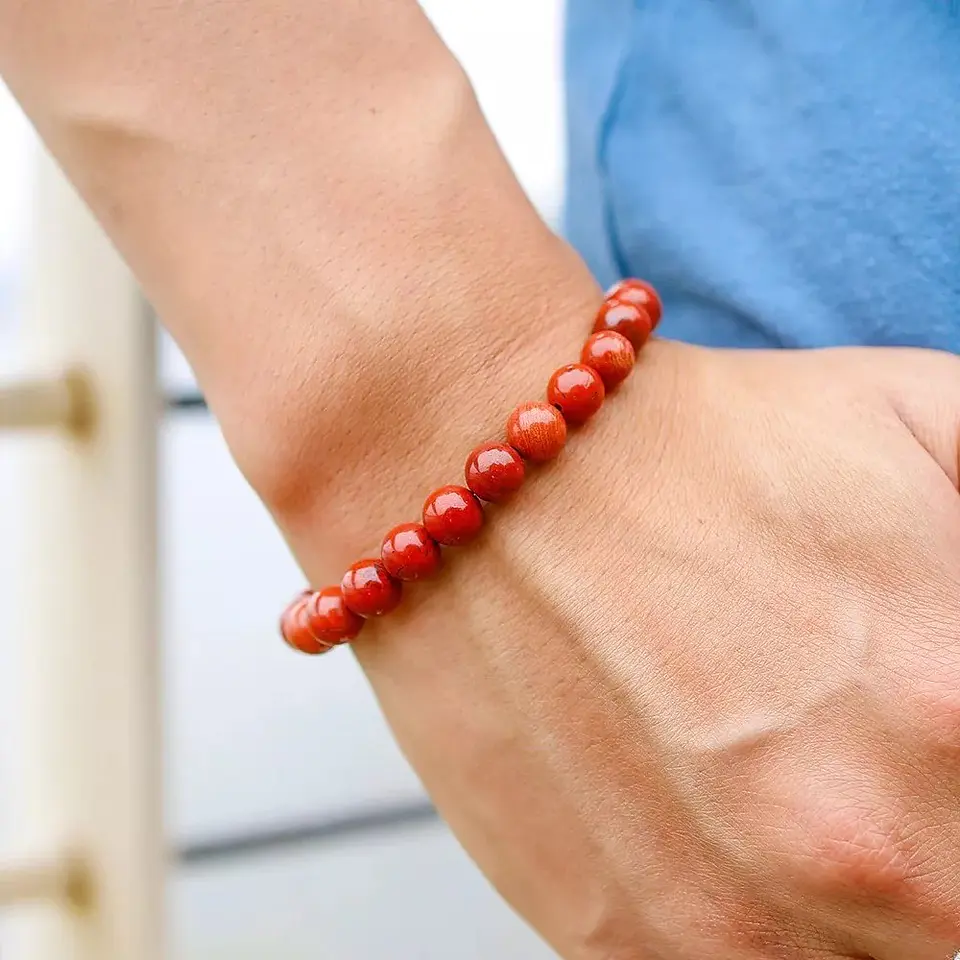Pulsera Piedra Natural Jaspe Rojo 8mm 4