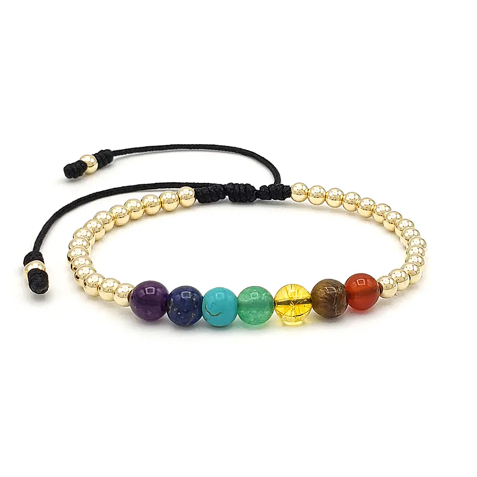 Pulsera 7 Chakras con Oro Laminado 18k  1